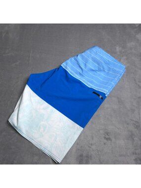 Volcom Mens Mod Tech Boardshorts 36 Blue Striped Parrot Design